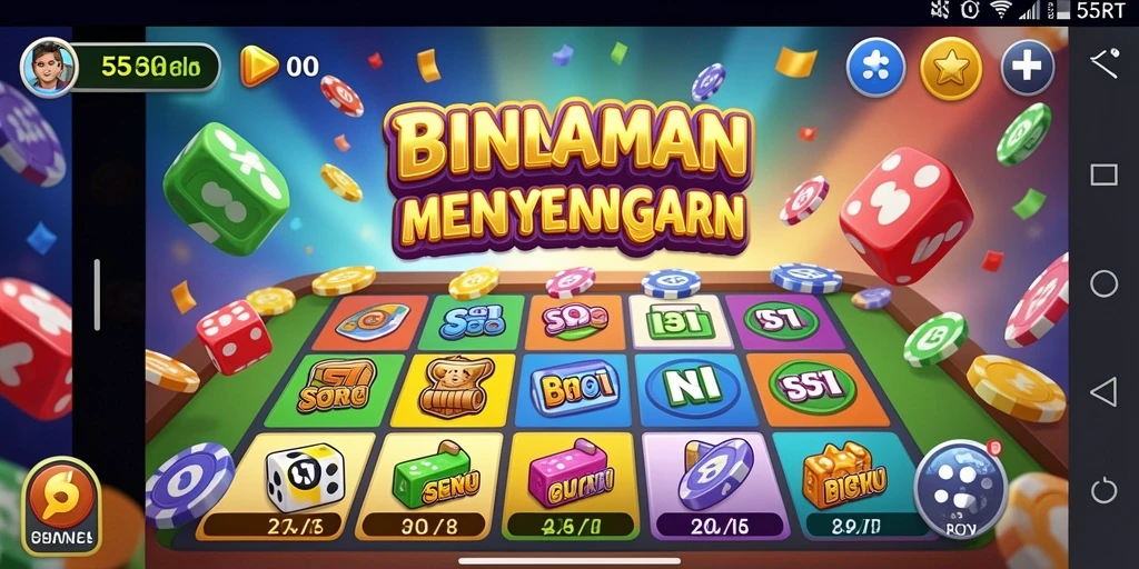 Tampilan antarmuka menarik dari permainan Bingo 55RT dengan fitur seru.