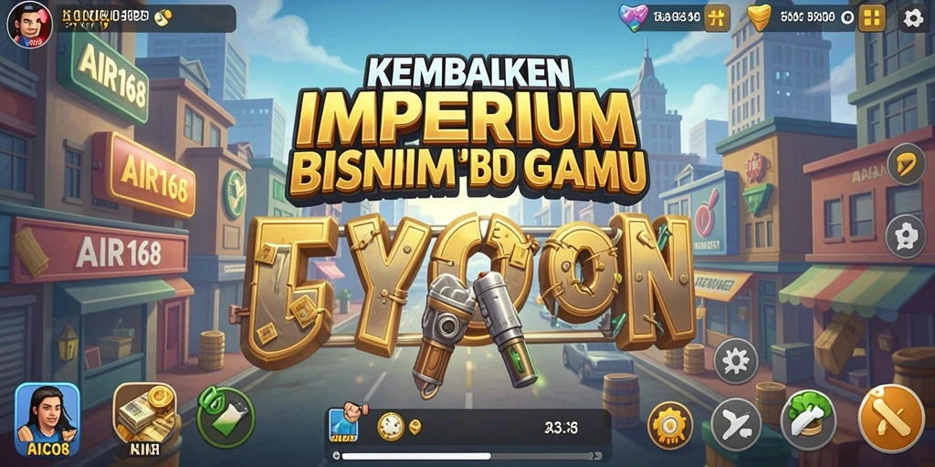 Screenshot gameplay AIR168 menunjukkan pengelolaan bisnis yang seru.
