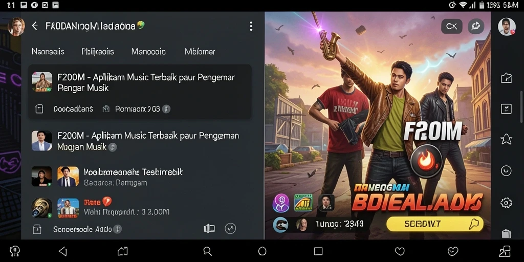Tampilan menarik dari gameplay F200M yang penuh musik.