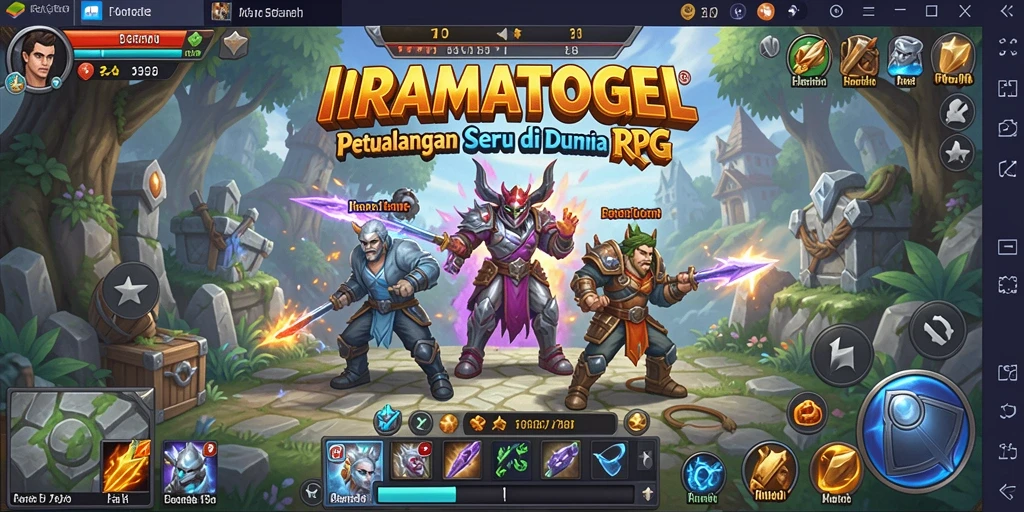 Screenshot IRAMATOGEL menampilkan aksi seru dalam pertarungan RPG.