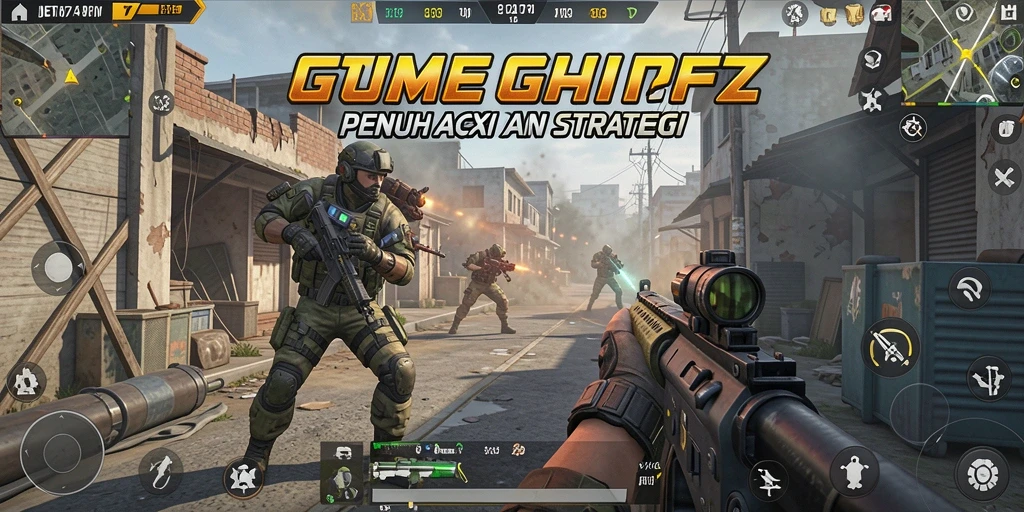 Aktivitas seru dalam gameplay JET77 dengan aksi tembak-menembak.