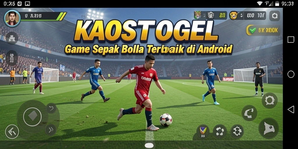 Tampilan gameplay seru dalam game sepak bola KAOSTOGEL.