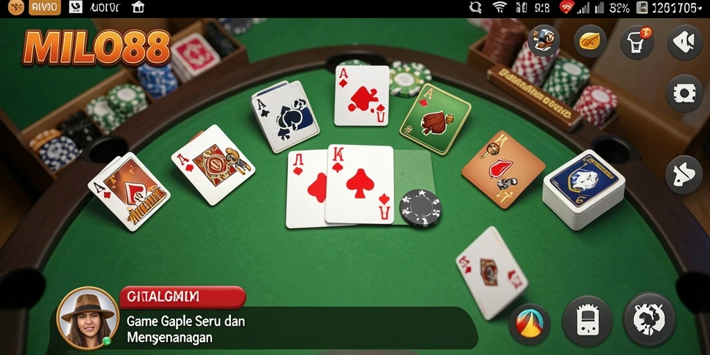 Tampilan gameplay seru dalam permainan Gaple MILO88.