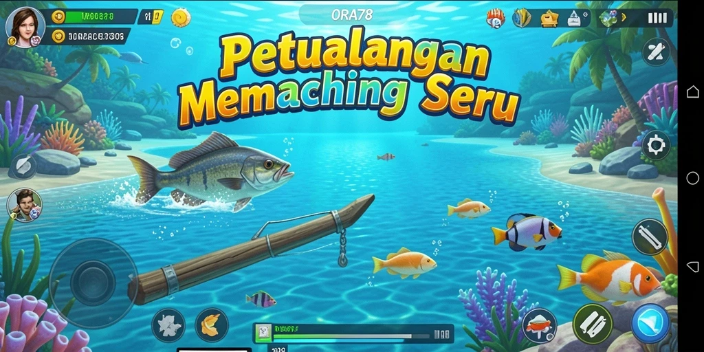 Tampilan gameplay ORA78 yang menakjubkan saat memancing.