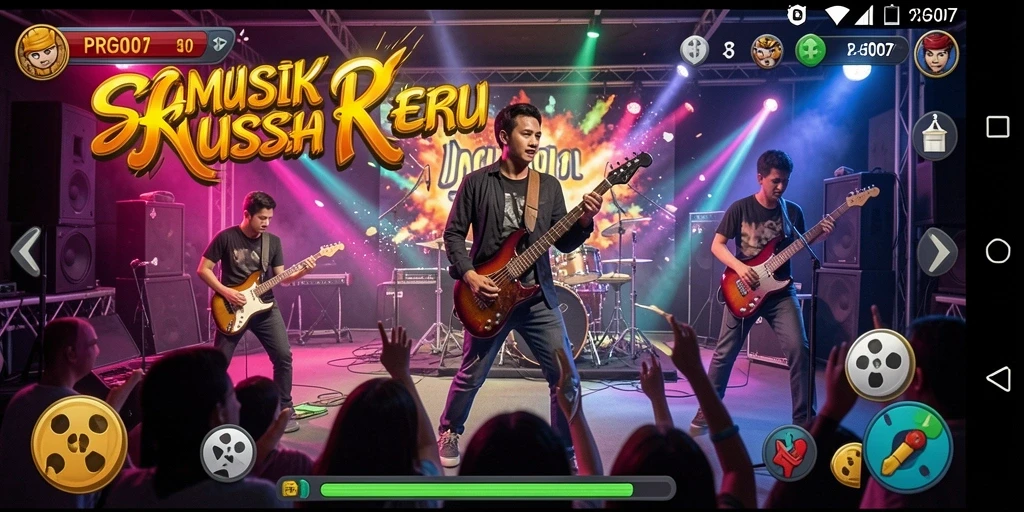 Tampilan gameplay PRG007 yang menarik dan interaktif dalam suasana musik.