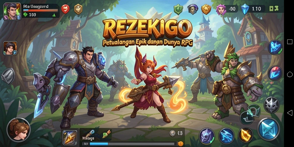 Tampilan menarik dari gameplay RPG di REZEKIGO.