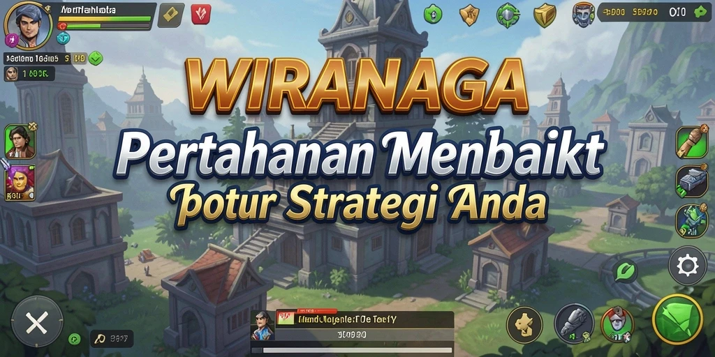 Tangkapan layar gameplay WIRANAGA menampilkan suasana pertahanan menara.